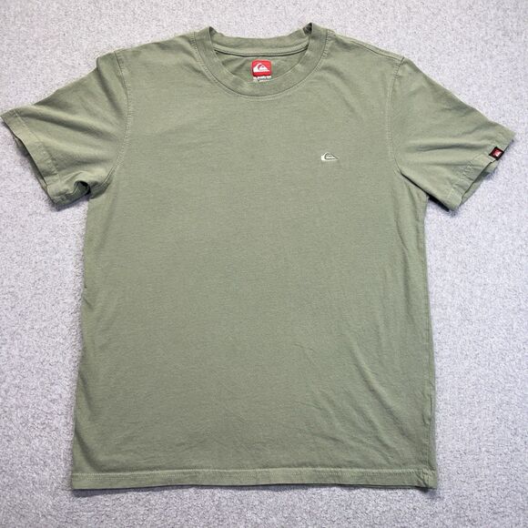 Quiksilver T-Shirt Men’s Medium Green Embroidered Logo Surf Skate Y2K - Picture 1 of 10